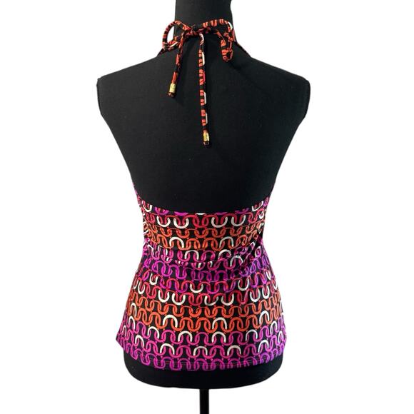 NWT! Trina Turk Women's Echo Chain Halter Tankini Top & Bottoms - Size 4 - Picture 9 of 15